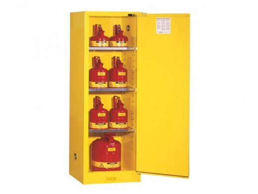 22 Gallon, 3 Shelves, 1 Door, Self Close, Flammable Cabinet, Sure-Grip EX Slimline, Yellow
