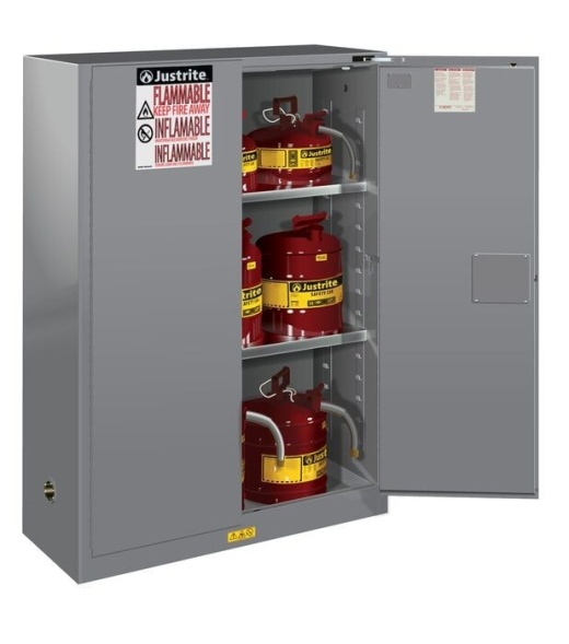 45 Gallon, 2 Shelves, 2 Doors, Self Close, Flammable Cabinet