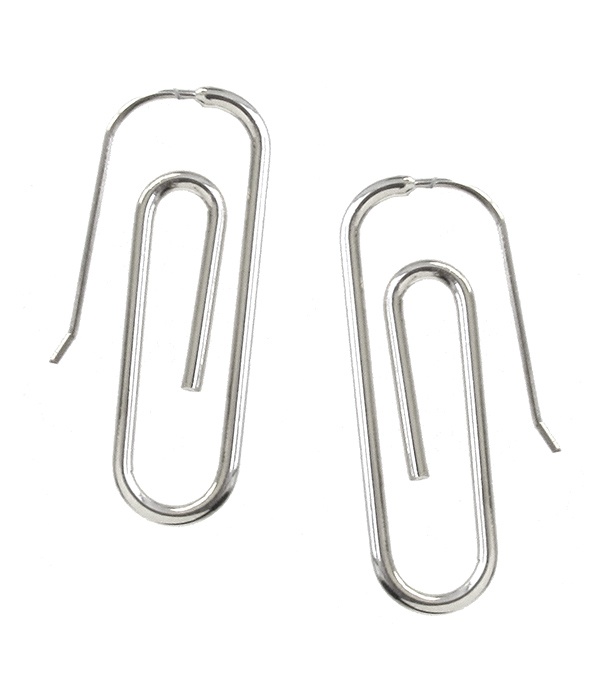 Paper Clip Theme Metal Earring