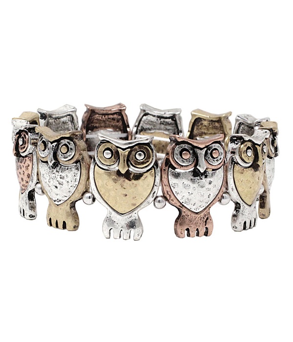 Multi Owl Stretch Bracelet
