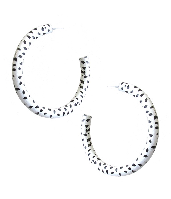 Animal Print Hoop Earring - Dalmatian
