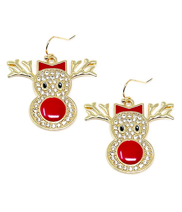 Christmas Theme Epoxy Earring - Reindeer