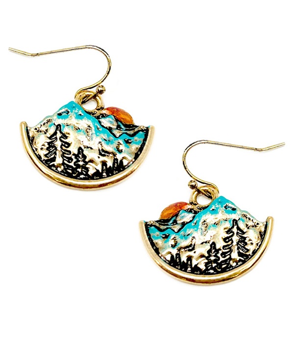 Mountains And Trees Landscape Earring