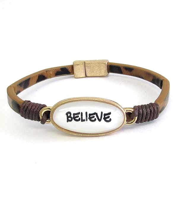 Religious Inspiration Cabochon Magnetic Bracelet - Believe