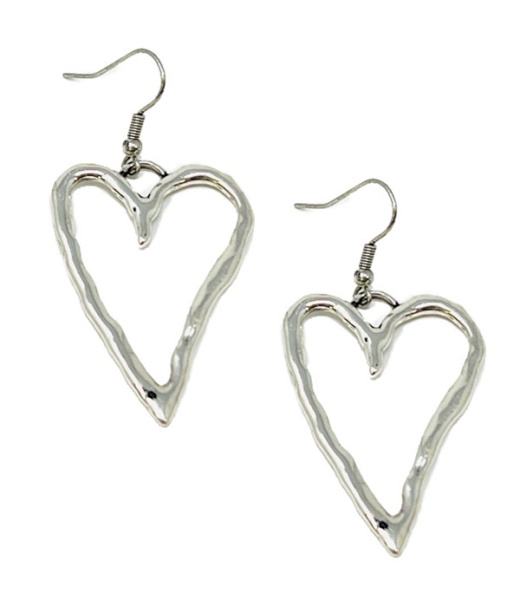 Hammered Heart Earring