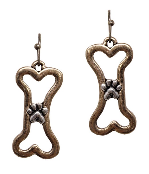 Wholesale Paw Print And Bone Earring