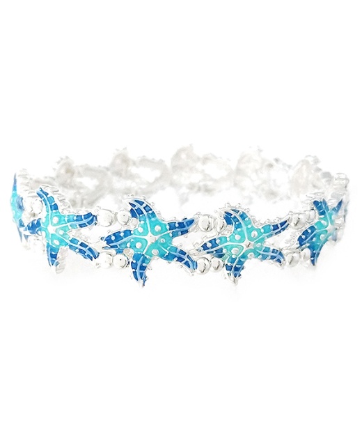 Sealife Theme Epoxy Starfish Stretch Bracelet