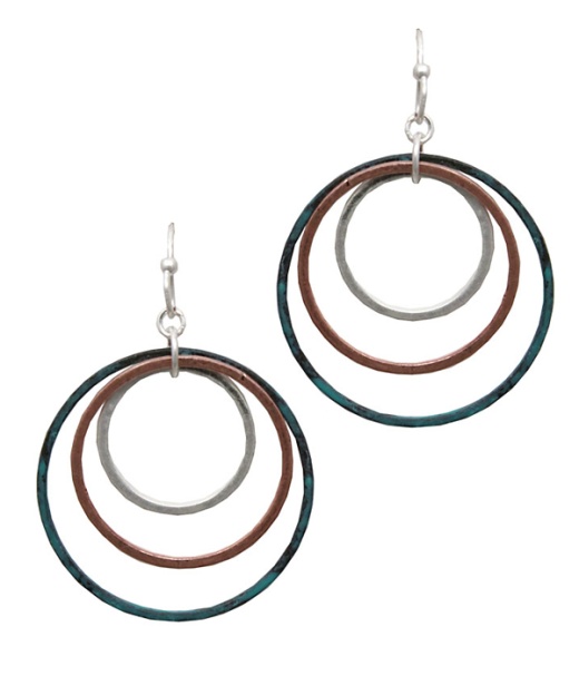 Triple Metal Hoop Earring
