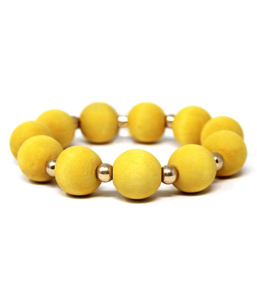 Wood Ball Bead Stretch Bracelet