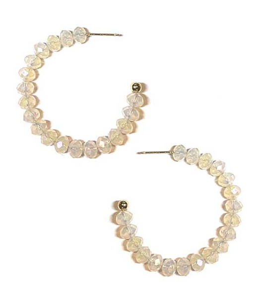 Facet Stone Hoop Earring