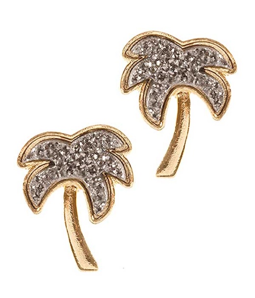 Druzy Palm Tree Earring