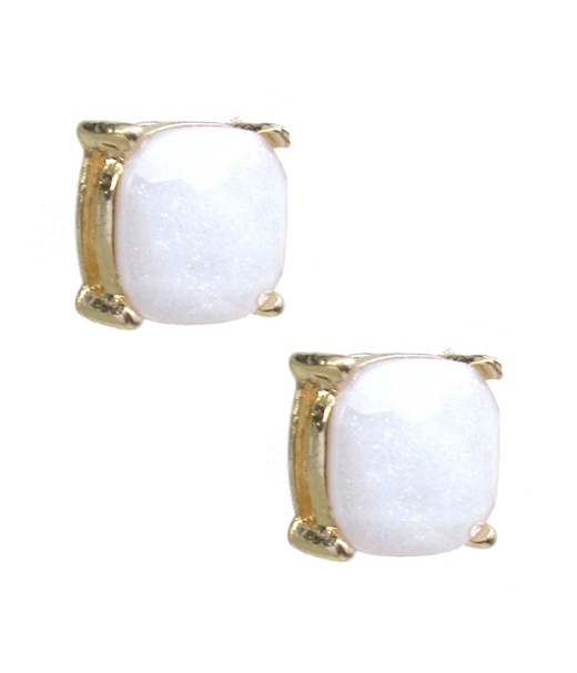 Glass Stone Stud Earring
