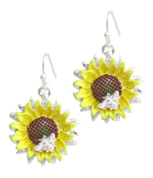 Epoxy Sunflower Earrings