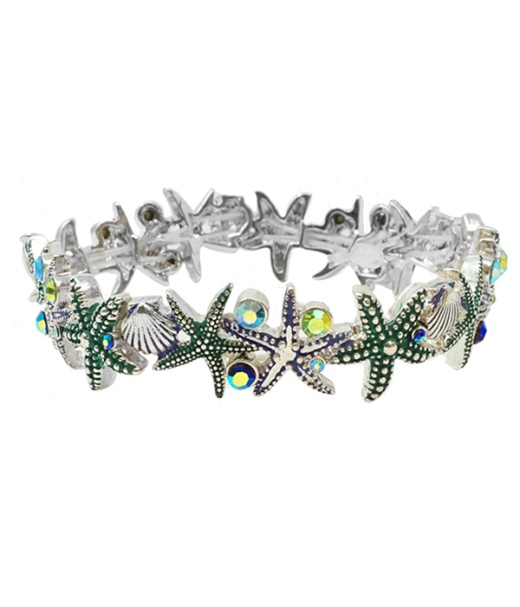 Starfish Shell Sealife Theme Stretch Bracelet