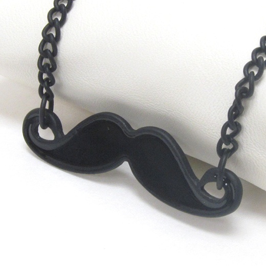 Premier Electro Plating Epoxy Deco Mustache Pendant Necklace