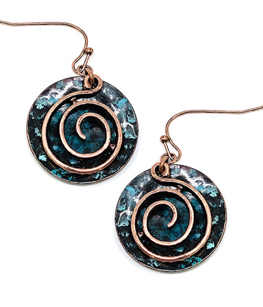 Metal Swirl Disc Earring