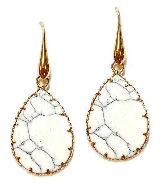 Semi Precious Stone Teardrop Earring - Wholesale