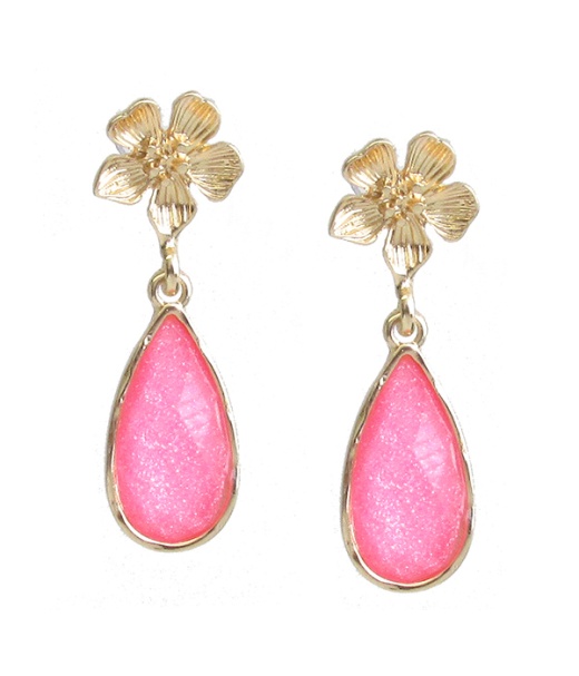 Facet Glass Drop Flower Earring - Wholesale Jewelry at Its Best