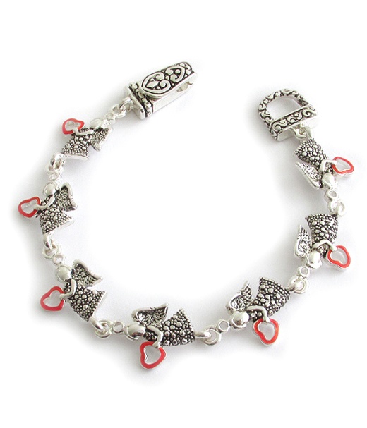 Religious Theme Multi Angel Link Magnetic Bracelet