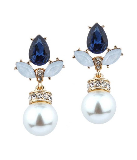Pearl and Crystal Drop Earring