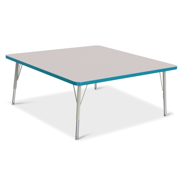 Berries® Square Activity Table - 48" X 48", E-Height - Gray/Teal/Gray