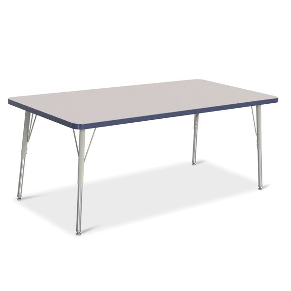 Berries® Rectangle Activity Table - 30" X 60", A-Height - Gray/Navy/Gray