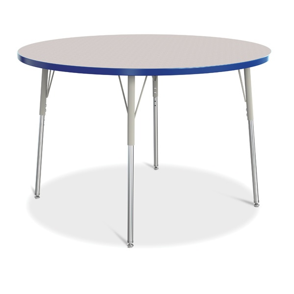 Berries® Round Activity Table - 48" Diameter, A-Height - Gray/Blue/Gray