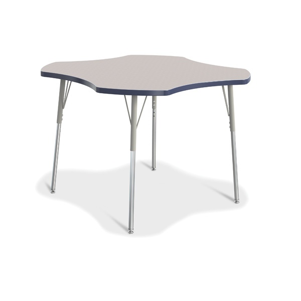 Berries® Four Leaf Activity Table, A-Height - Gray/Navy/Gray