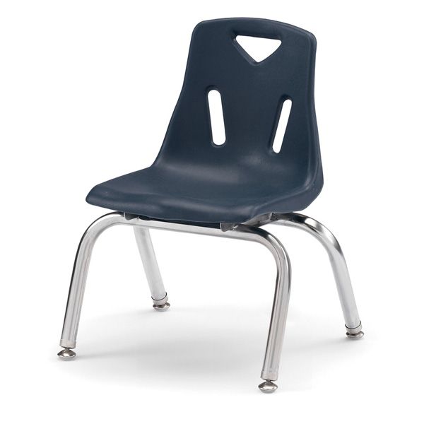 Berries® Stacking Chair With Chrome-Plated Legs - 10" Ht - Navy