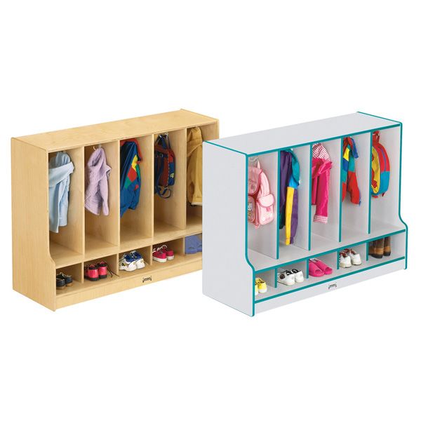 Jonti-Craft® Toddler 5 Section Coat Locker With Step - Without Cubbie-Trays