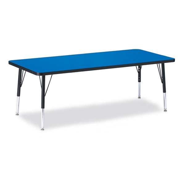 Berries® Rectangle Activity Table - 30" X 72", T-Height - Blue/Black/Black
