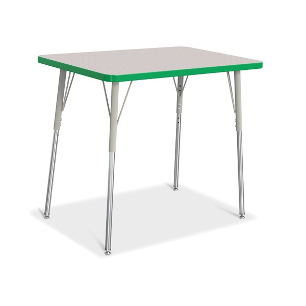 Berries® Rectangle Activity Table - 24" X 36", A-Height - Gray/Green/Gray