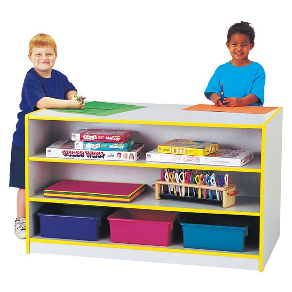 Rainbow Accents® Mobile Storage Island - With Trays - Black