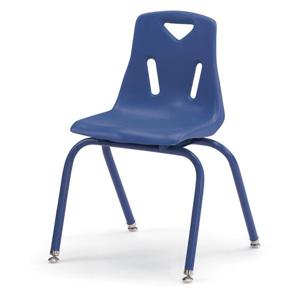 Berries® Stacking Chairs With Powder-Coated Legs - 16" Ht - Set Of 6 - Blue