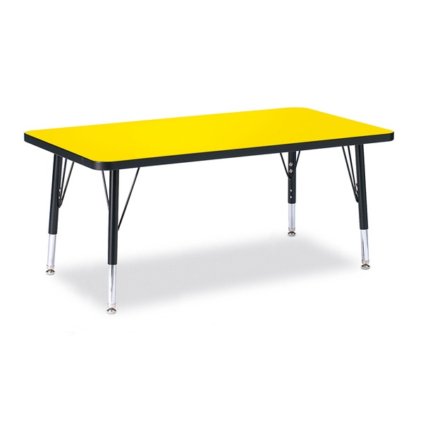 Berries® Rectangle Activity Table - 24" X 36", T-Height - Yellow/Black/Black