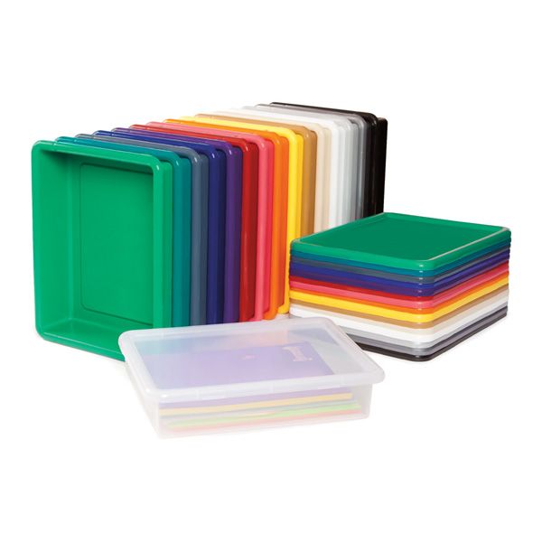 Rainbow Accents® 24 Paper-Tray Mobile Storage - With Paper-Trays - Green