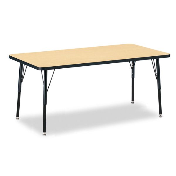Berries® Rectangle Activity Table - 30" X 60", A-Height - Maple/Black/Black