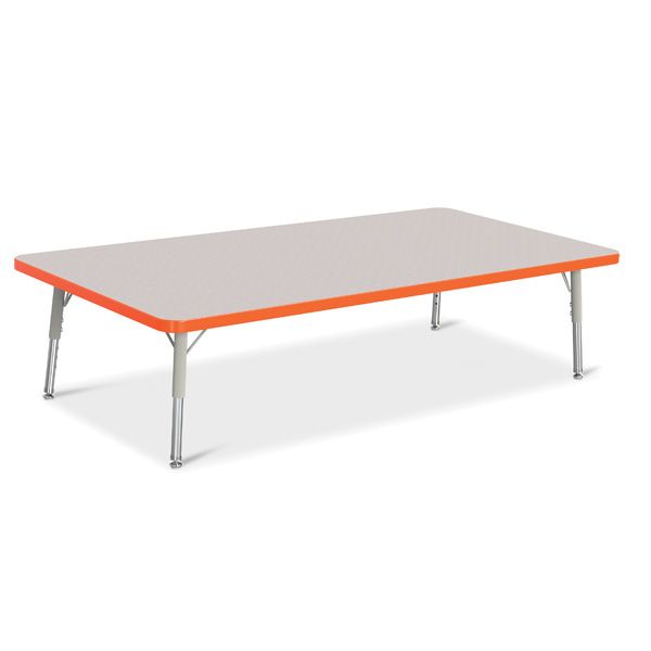 Berries® Rectangle Activity Table - 30" X 60", T-Height - Gray/Orange/Gray