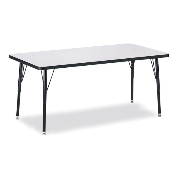 Berries® Rectangle Activity Table - 30" X 60", A-Height - Gray/Black/Black