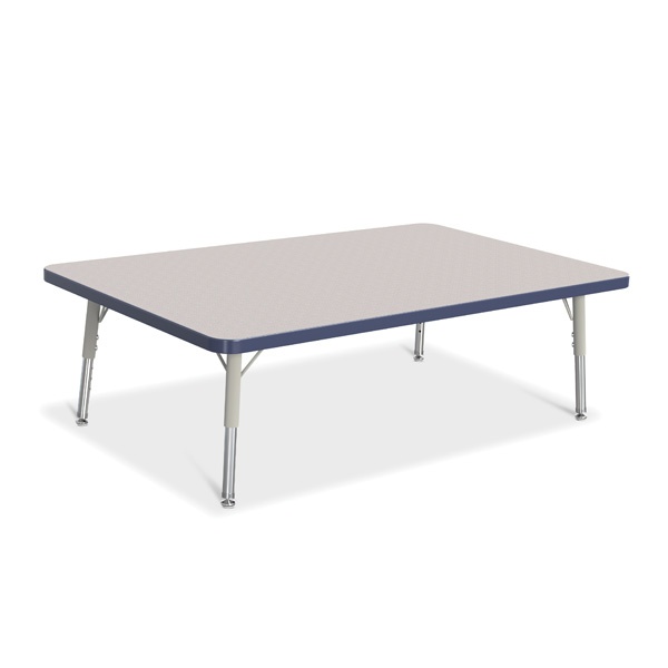 Berries® Rectangle Activity Table - 30" X 48", T-Height - Gray/Navy/Gray