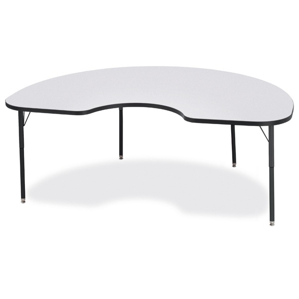 Berries® Kidney Activity Table - 48" X 72", A-Height - Gray/Black/Black