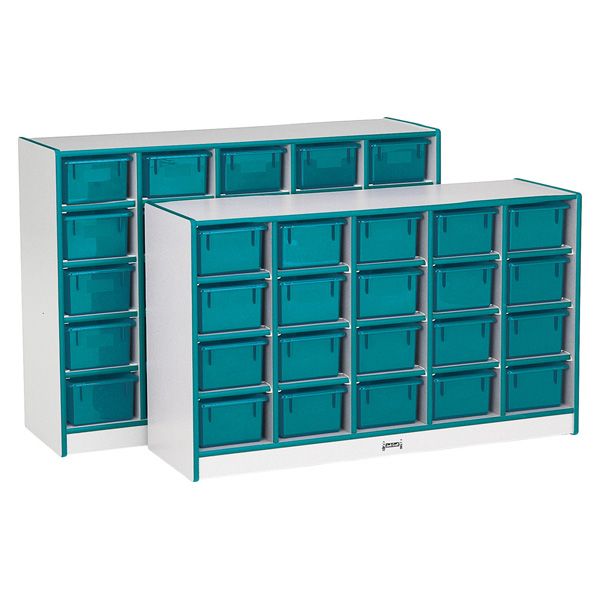 Rainbow Accents® 25 Cubbie-Tray Mobile Storage - Without Trays - Teal