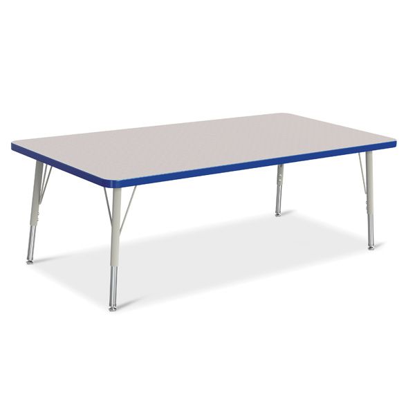 Berries® Rectangle Activity Table - 30" X 60", E-Height - Gray/Blue/Gray