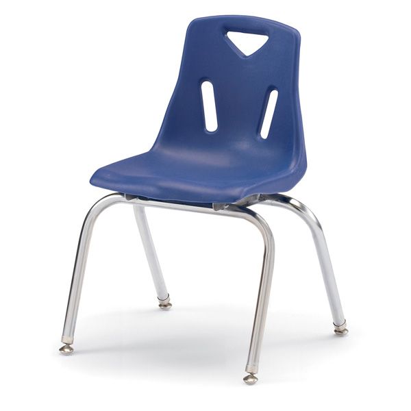 Berries® Stacking Chair With Chrome-Plated Legs - 16" Ht - Navy