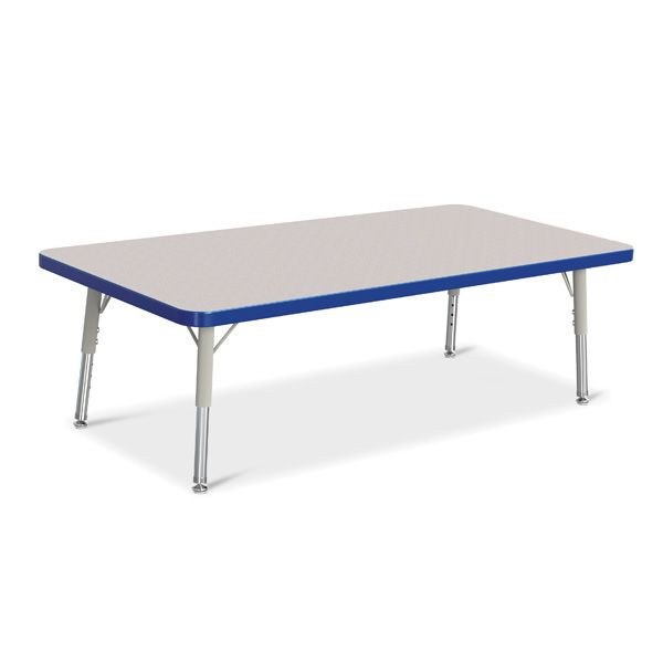 Berries® Rectangle Activity Table - 24" X 48", T-Height - Gray/Blue/Gray