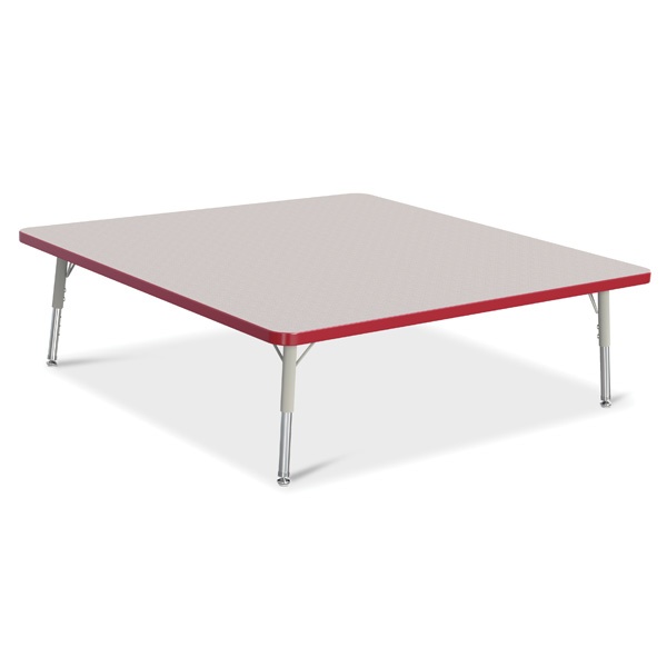 Berries® Square Activity Table - 48" X 48", T-Height - Gray/Red/Gray