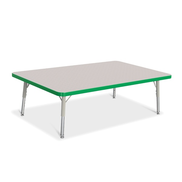Berries® Rectangle Activity Table - 30" X 48", T-Height - Gray/Green/Gray