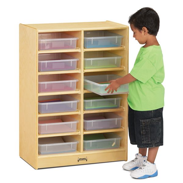 Jonti-Craft® 12 Paper-Tray Mobile Storage - With Colored Paper-Trays