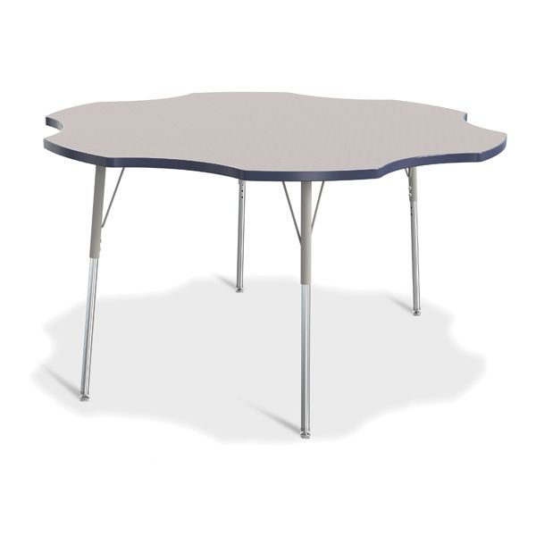 Berries® Six Leaf Activity Table - 60", A-Height - Gray/Navy/Gray