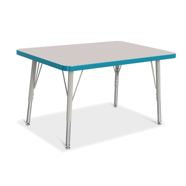 Berries® Rectangle Activity Table - 24" X 36", E-Height - Gray/Teal/Gray